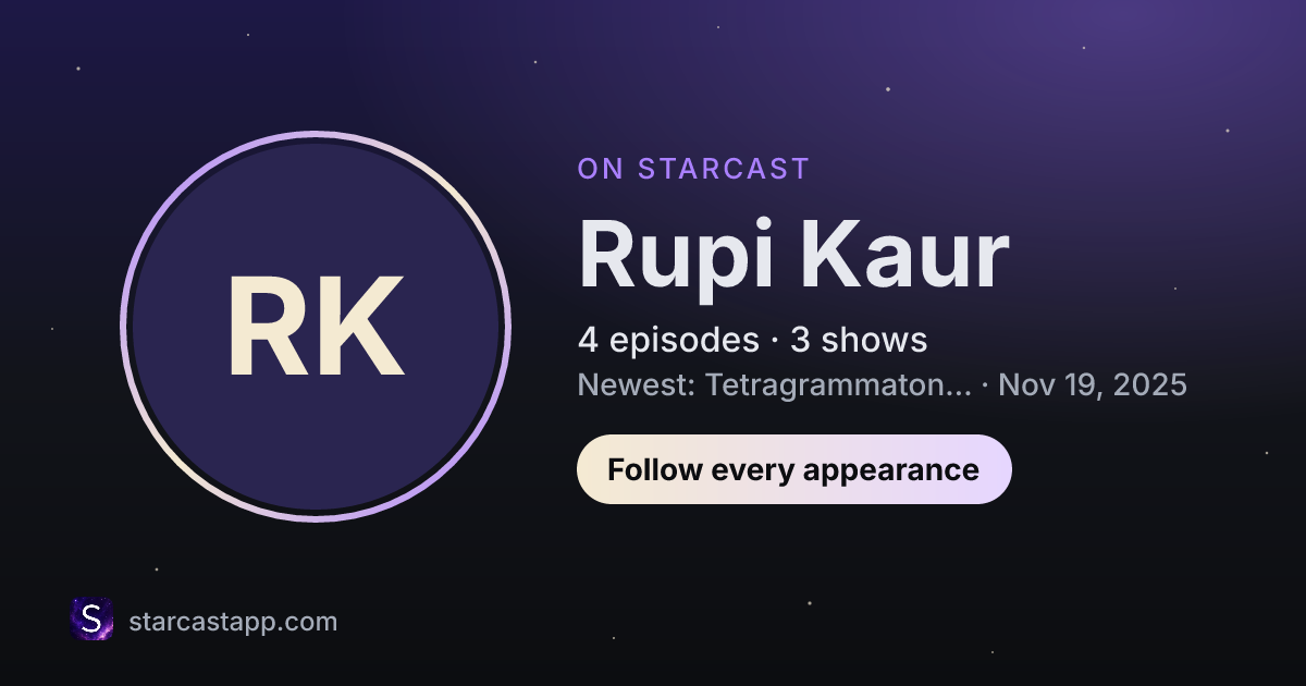 The preview card for Rupi Kaur