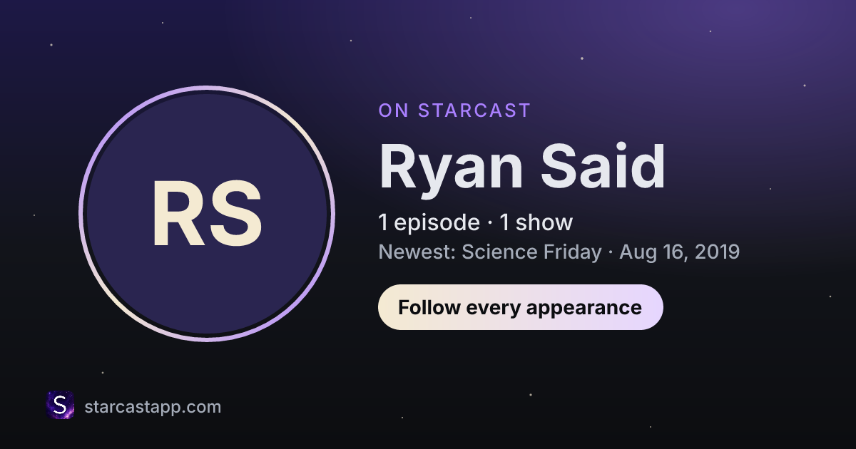 The preview card for Ryan Said
