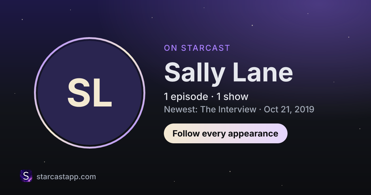 The preview card for Sally Lane