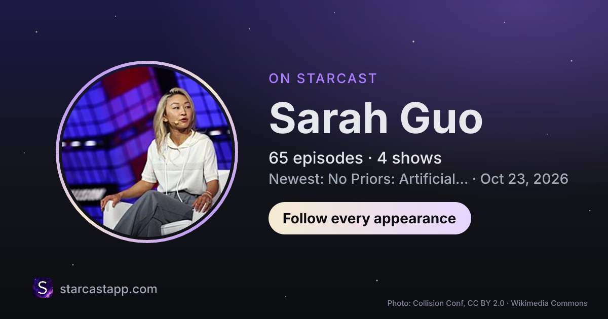 The preview card for Sarah Guo
