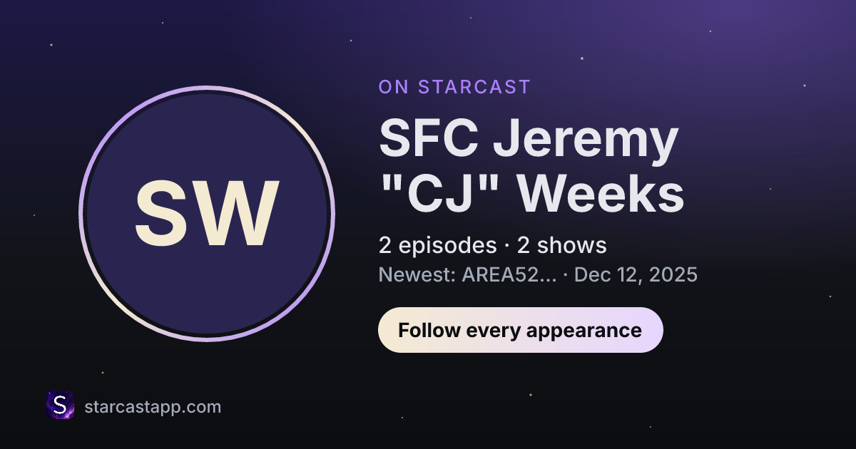 The preview card for SFC Jeremy "CJ" Weeks