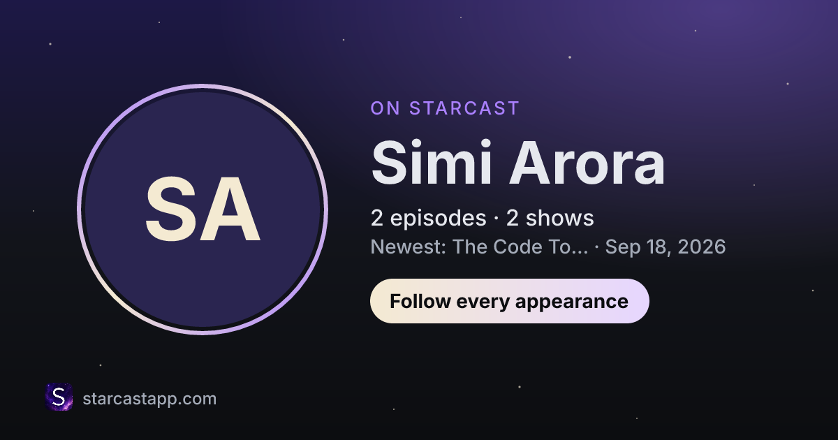 The preview card for Simi Arora