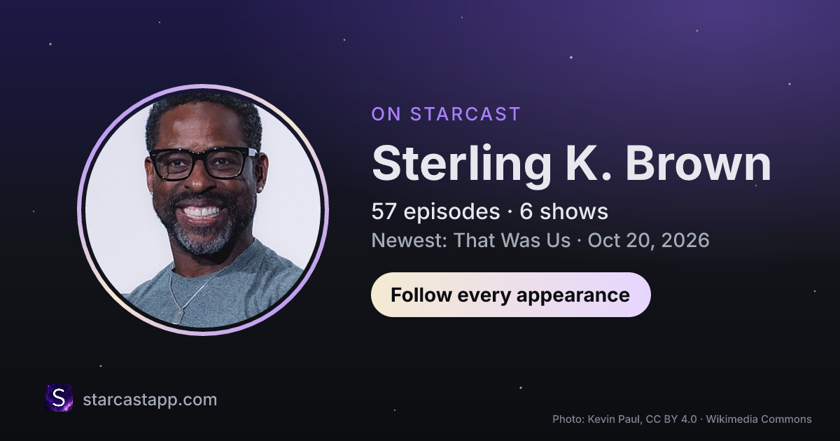 The preview card for Sterling K. Brown
