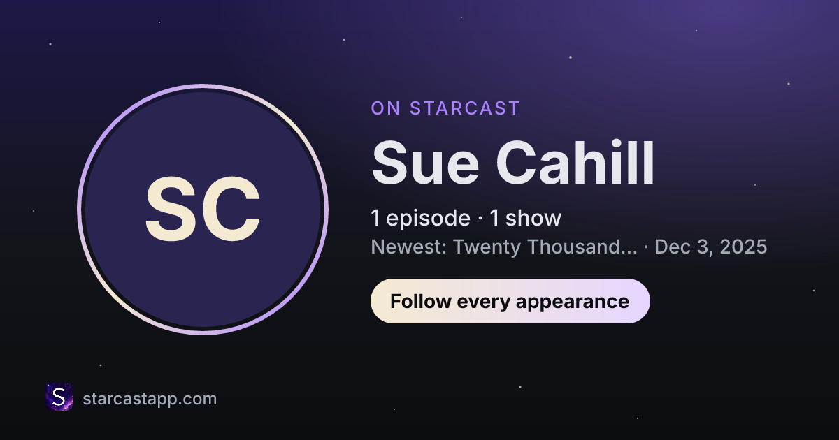 The preview card for Sue Cahill