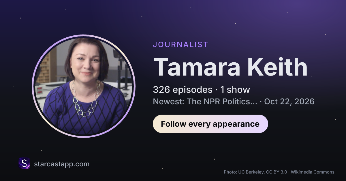 The preview card for Tamara Keith