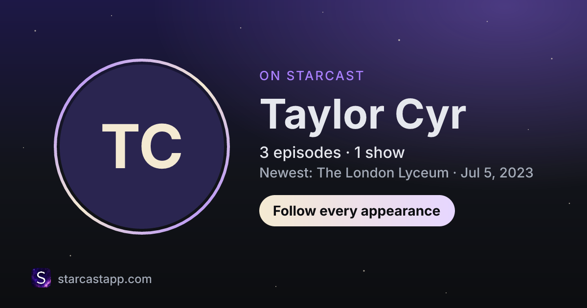 The preview card for Taylor Cyr