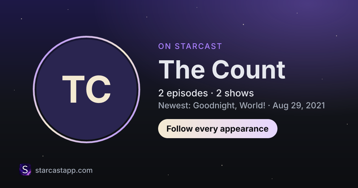 The preview card for The Count