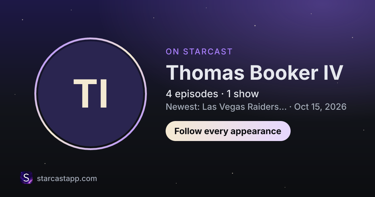 The preview card for Thomas Booker IV