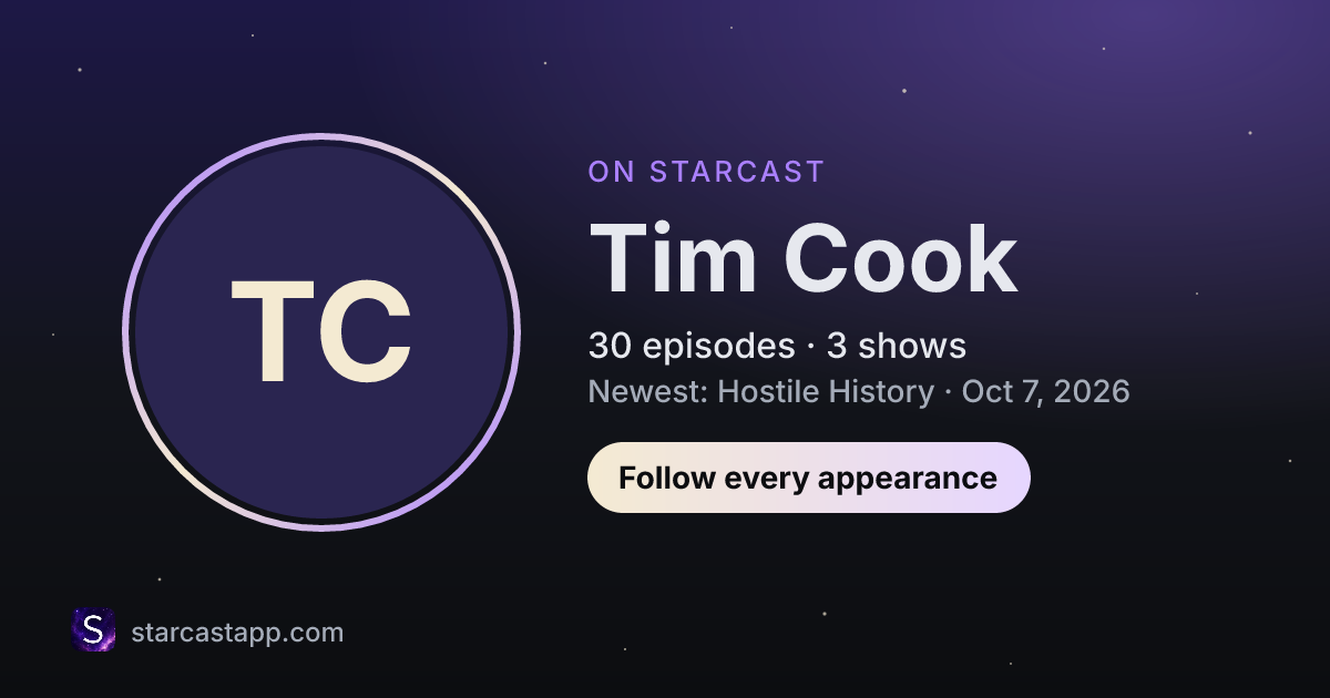 The preview card for Tim Cook