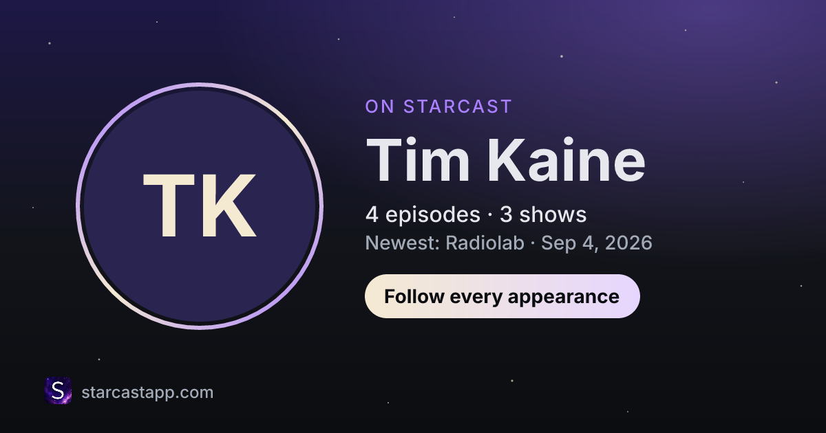 The preview card for Tim Kaine