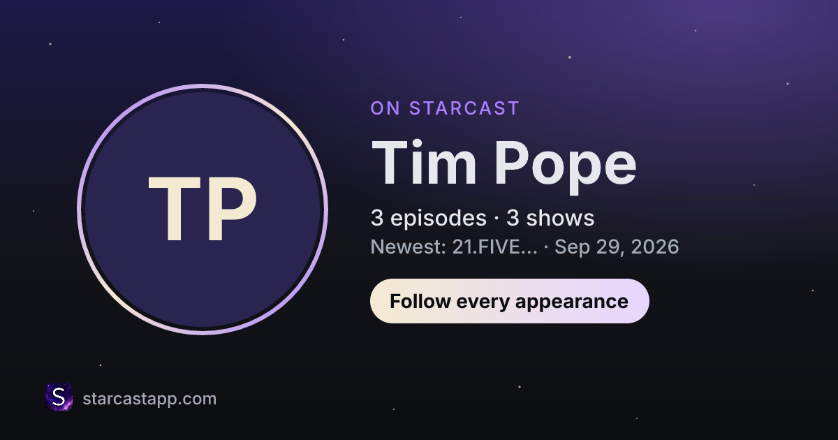 The preview card for Tim Pope