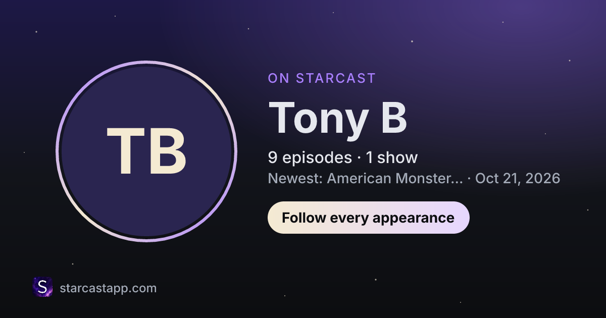 The preview card for Tony B