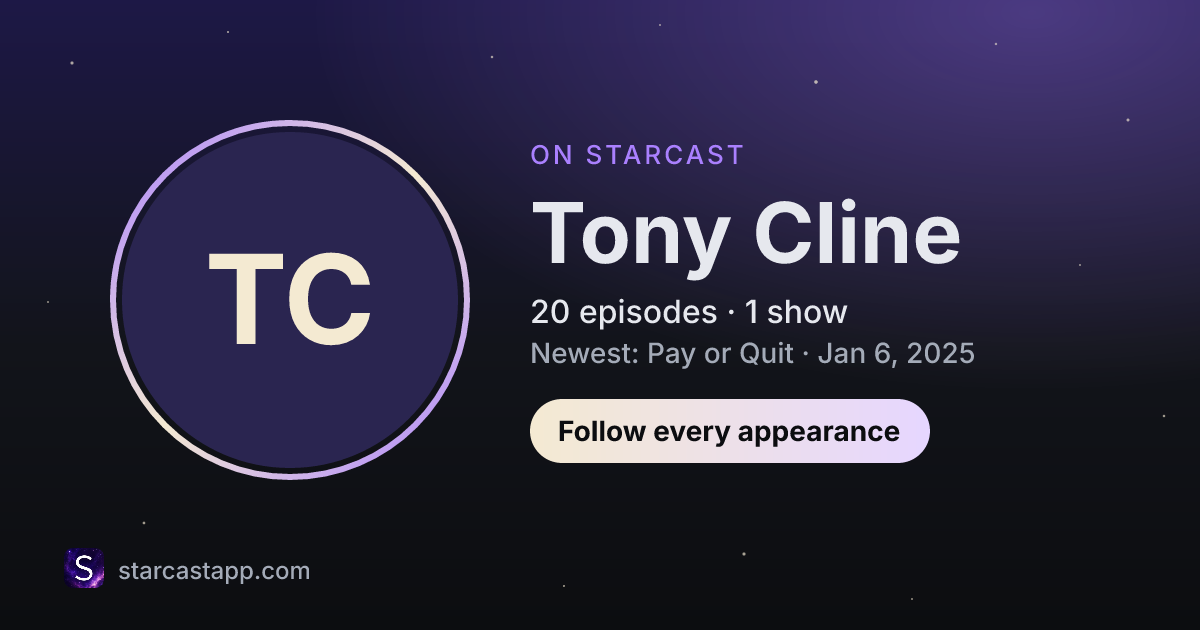 The preview card for Tony Cline