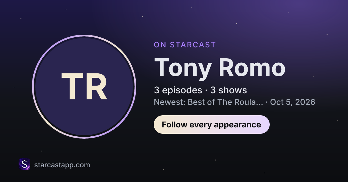 The preview card for Tony Romo