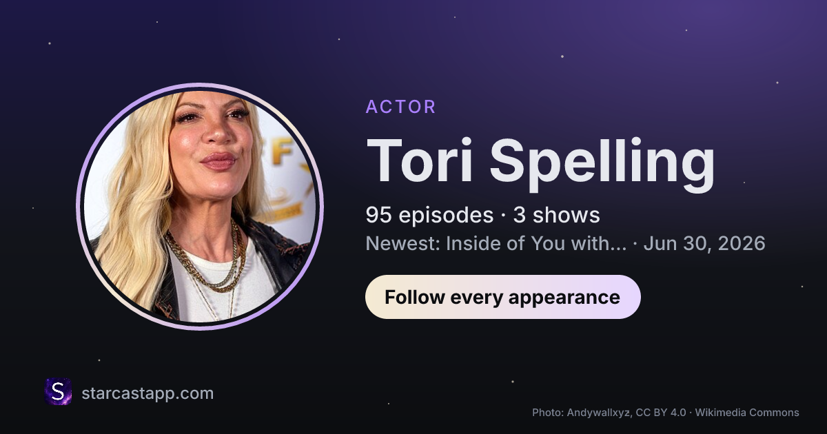 The preview card for Tori Spelling