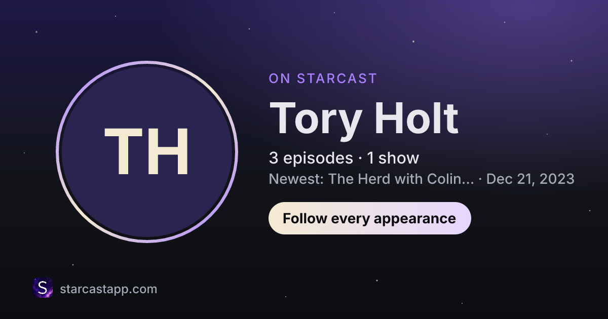 The preview card for Tory Holt