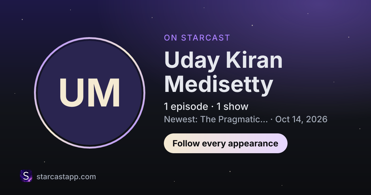 The preview card for Uday Kiran Medisetty