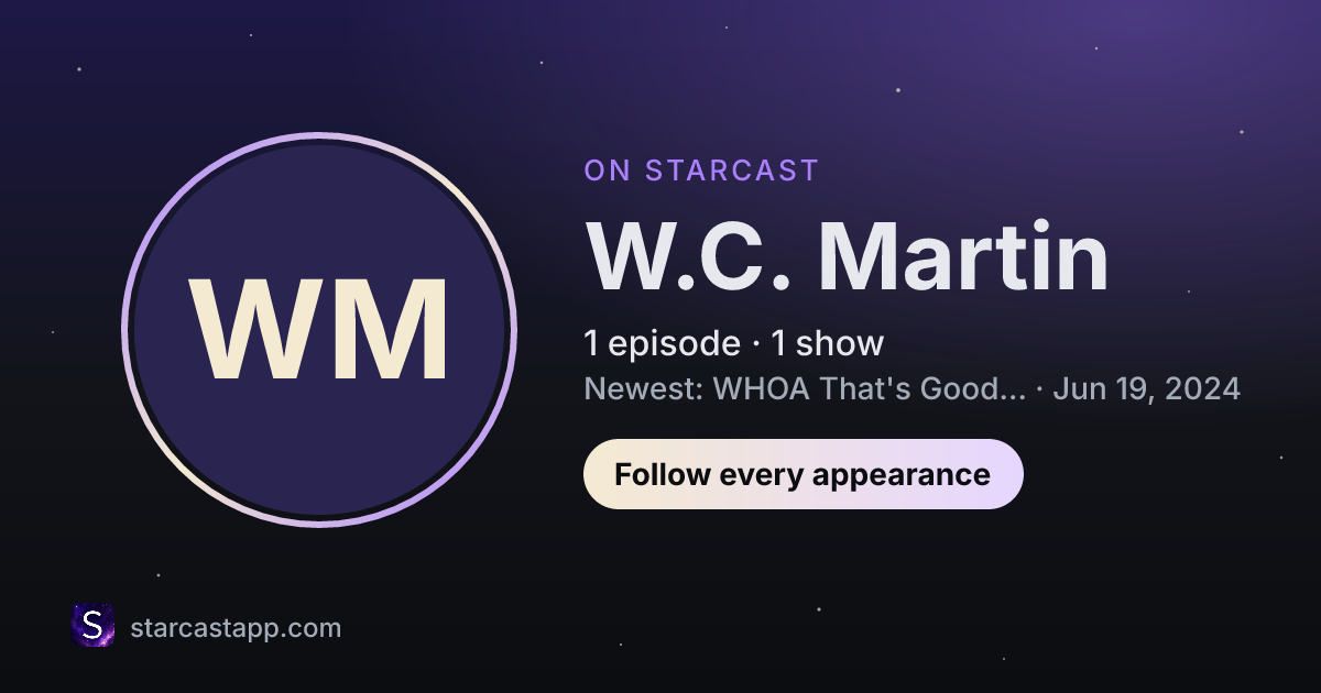 The preview card for W.C. Martin
