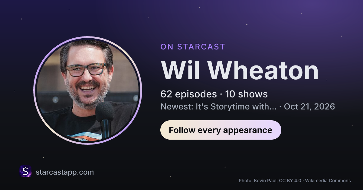 The preview card for Wil Wheaton