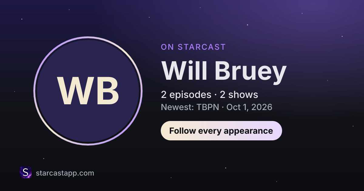 The preview card for Will Bruey