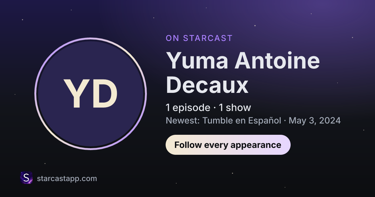 The preview card for Yuma Antoine Decaux