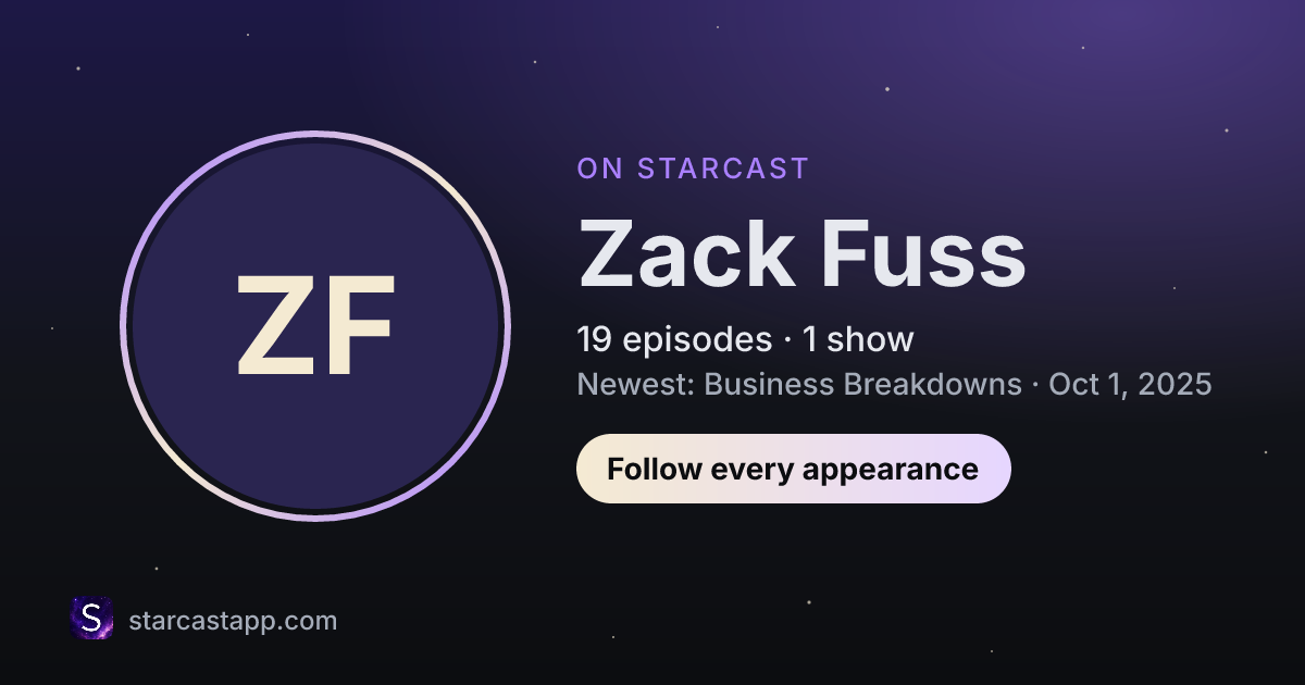 The preview card for Zack Fuss