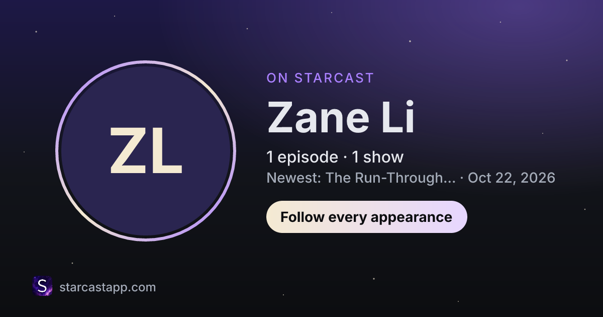 The preview card for Zane Li