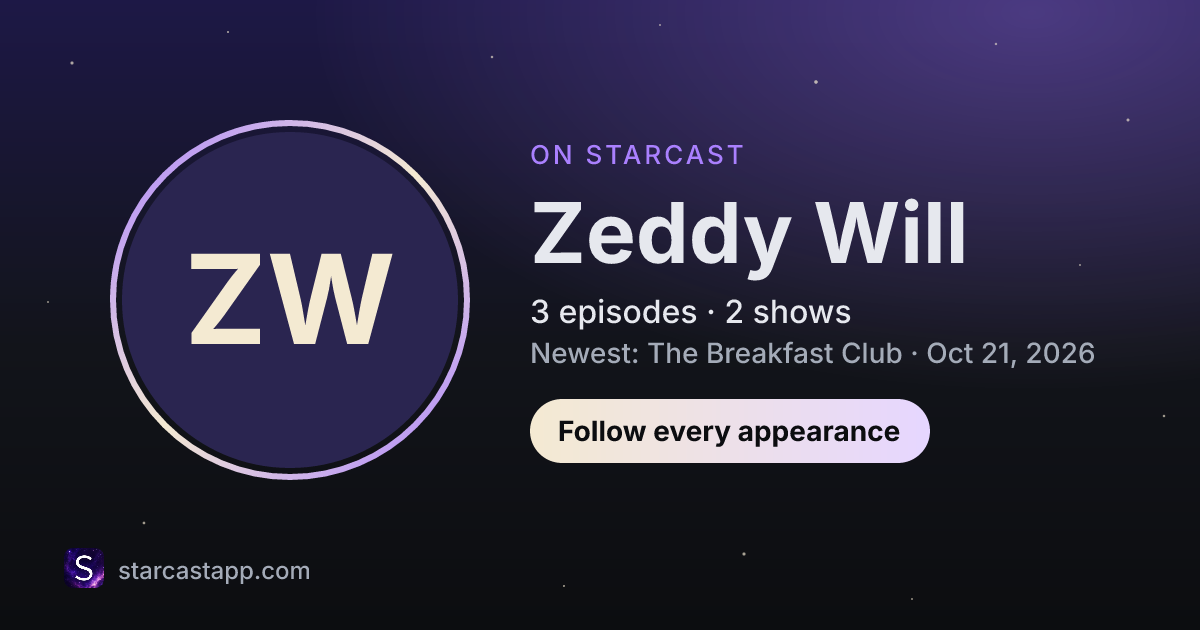 The preview card for Zeddy Will