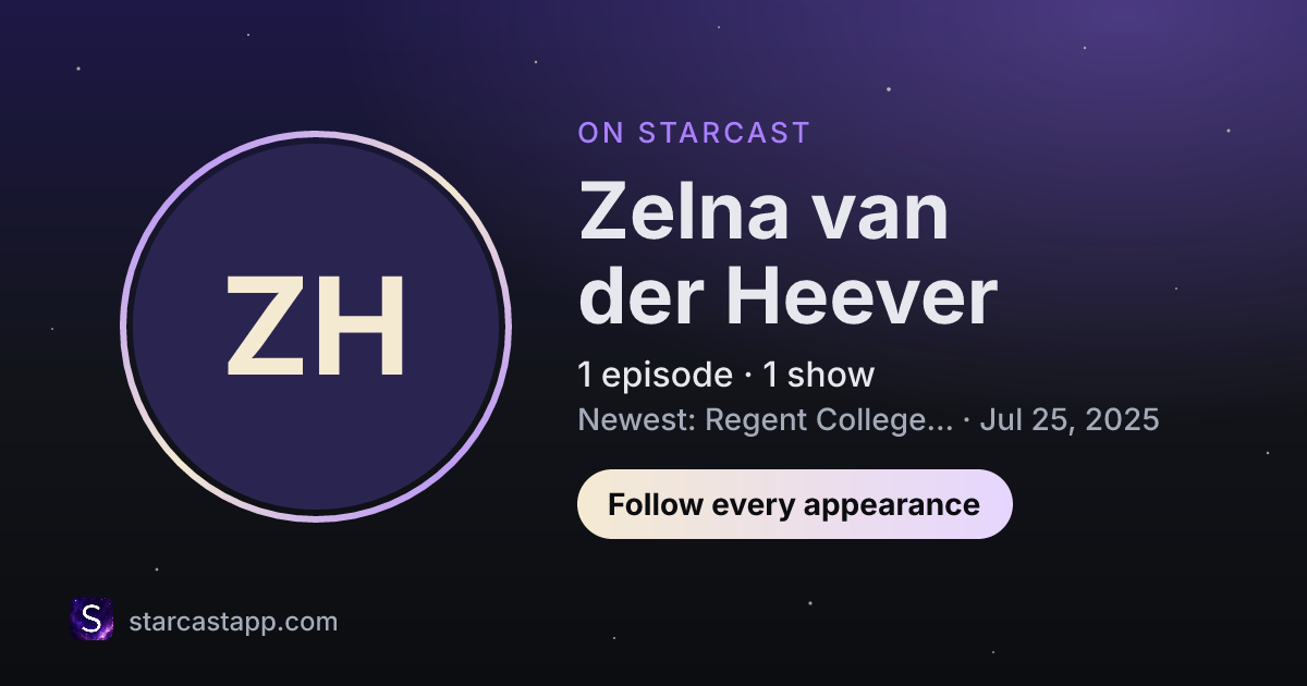 The preview card for Zelna van der Heever