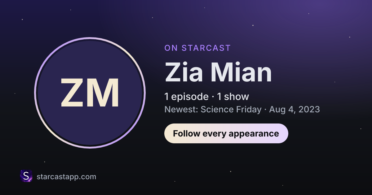 The preview card for Zia Mian