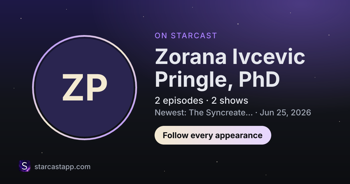 The preview card for Zorana Ivcevic Pringle, PhD